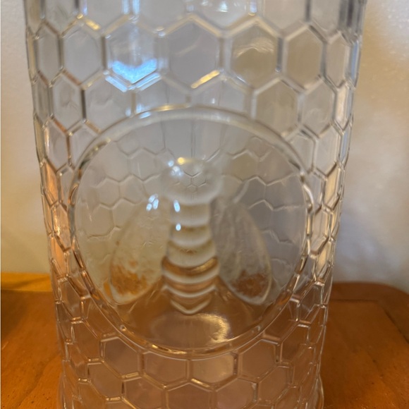 Honeycomb Clear Glass Jar with Lid - Picture 2 of 6